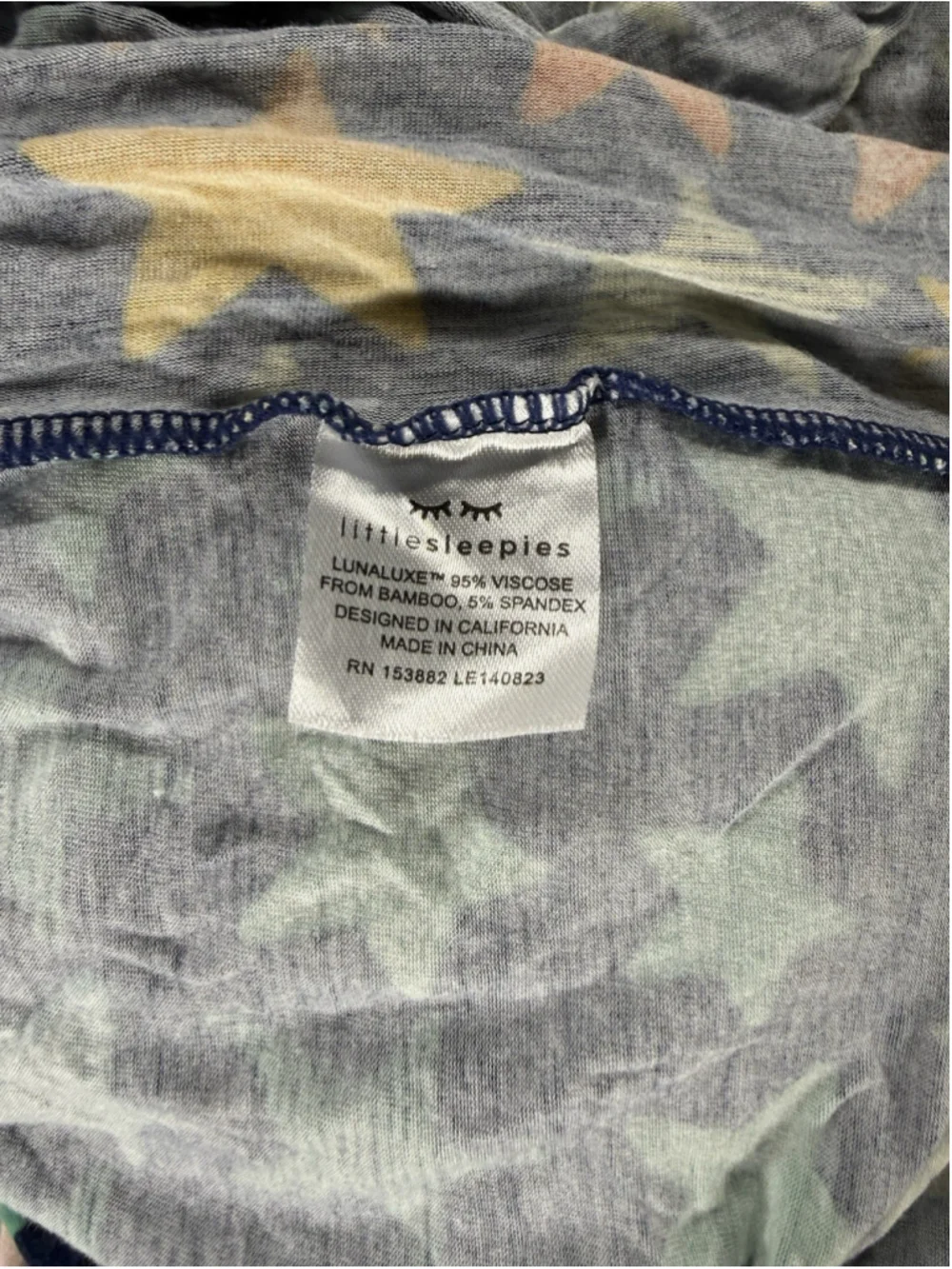 Little Sleepies Shades Of Stars Fitted Crib Sheet Bamboo Viscose Navy Rainbow